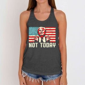 Trump Pennsylvania Rally Shooting Not Today Women's Knotted Racerback Tank