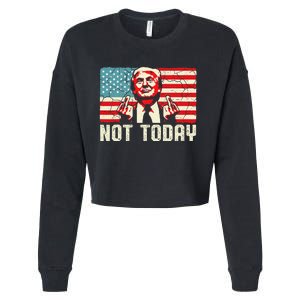 Trump Pennsylvania Rally Shooting Not Today Cropped Pullover Crew