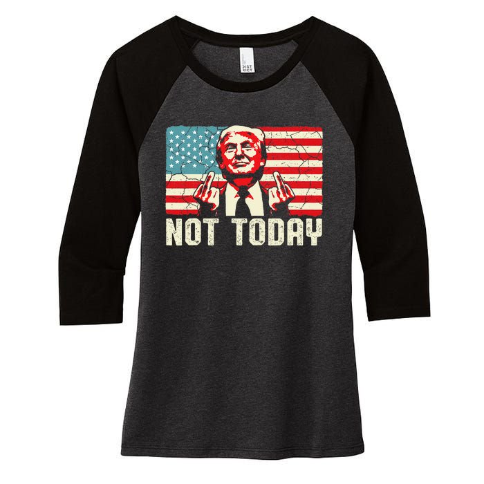 Trump Pennsylvania Rally Shooting Not Today Women's Tri-Blend 3/4-Sleeve Raglan Shirt