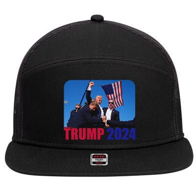 Trump Pennsylvania Rally Shooting Bold Design 7 Panel Mesh Trucker Snapback Hat