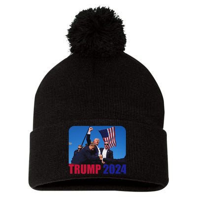 Trump Pennsylvania Rally Shooting Bold Design Pom Pom 12in Knit Beanie