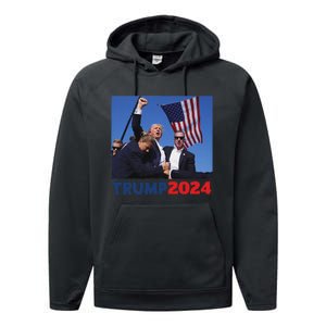 Trump Pa Rally 2024 Bold Election Design Performance Fleece Hoodie