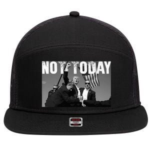 Trump Pennsylvania Rally Shooting Not Today 7 Panel Mesh Trucker Snapback Hat