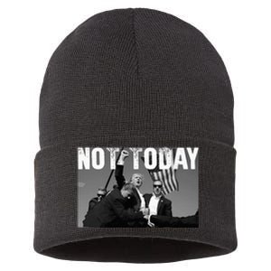 Trump Pennsylvania Rally Shooting Not Today Sustainable Knit Beanie