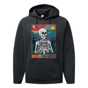 The Pride Retro Hearts Skeletons Lgbtq Month 70s Tarot Card Performance Fleece Hoodie