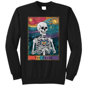 The Pride Retro Hearts Skeletons Lgbtq Month 70s Tarot Card Sweatshirt