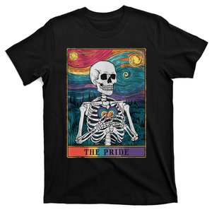 The Pride Retro Hearts Skeletons Lgbtq Month 70s Tarot Card T-Shirt