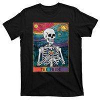 The Pride Retro Hearts Skeletons Lgbtq Month 70s Tarot Card T-Shirt