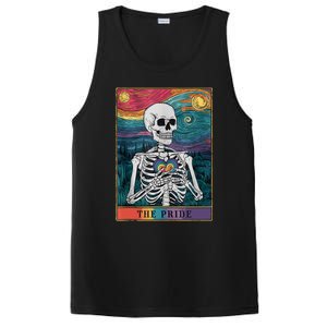 The Pride Retro Hearts Skeletons Lgbtq Month 70s Tarot Card PosiCharge Competitor Tank