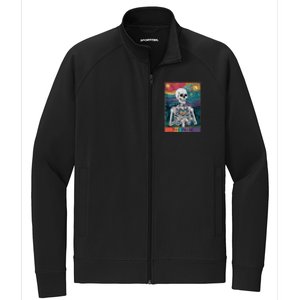 The Pride Retro Hearts Skeletons Lgbtq Month 70s Tarot Card Stretch Full-Zip Cadet Jacket