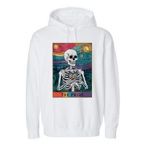 The Pride Retro Hearts Skeletons Lgbtq Month 70s Tarot Card Garment-Dyed Fleece Hoodie