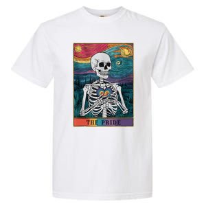 The Pride Retro Hearts Skeletons Lgbtq Month 70s Tarot Card Garment-Dyed Heavyweight T-Shirt