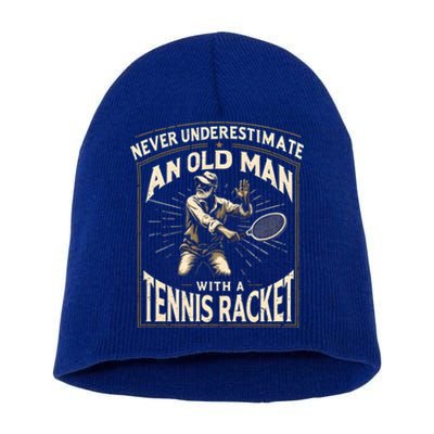 Tennis Player Racket Sport FatherS Day Tennis Lovers Great Gift Short Acrylic Beanie