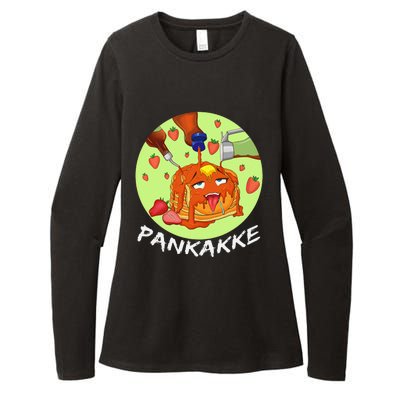 This pancake REALLY loves syrup! Funny anime food pun Womens CVC Long Sleeve Shirt