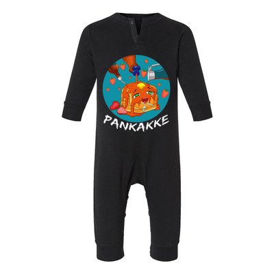 This Pancake REALLY Loves Syrup! Funny Anime Food Pun Infant Fleece One Piece