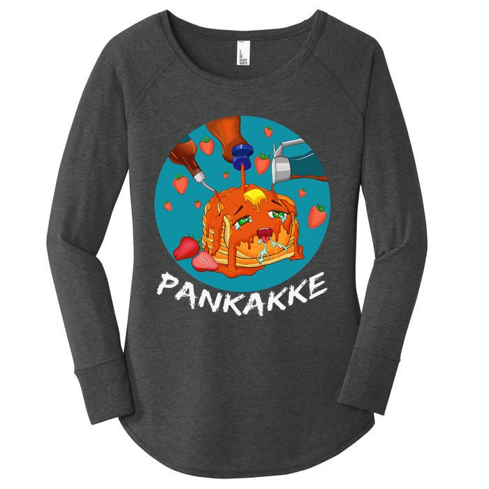 This Pancake REALLY Loves Syrup! Funny Anime Food Pun Women's Perfect Tri Tunic Long Sleeve Shirt