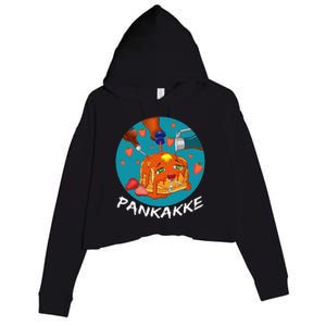 This Pancake REALLY Loves Syrup! Funny Anime Food Pun Crop Fleece Hoodie