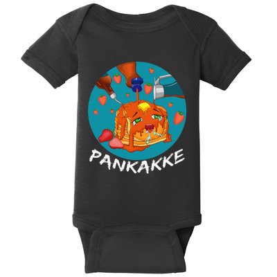 This Pancake REALLY Loves Syrup! Funny Anime Food Pun Baby Bodysuit