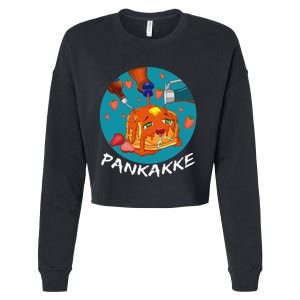 This Pancake REALLY Loves Syrup! Funny Anime Food Pun Cropped Pullover Crew