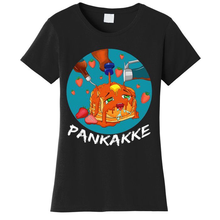 This Pancake REALLY Loves Syrup! Funny Anime Food Pun Women's T-Shirt