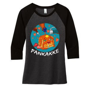 This Pancake REALLY Loves Syrup! Funny Anime Food Pun Women's Tri-Blend 3/4-Sleeve Raglan Shirt