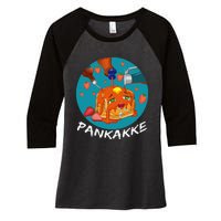 This Pancake REALLY Loves Syrup! Funny Anime Food Pun Women's Tri-Blend 3/4-Sleeve Raglan Shirt