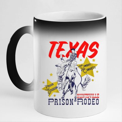 Texas Prison Rodeo Cowboy Western 11oz Black Color Changing Mug