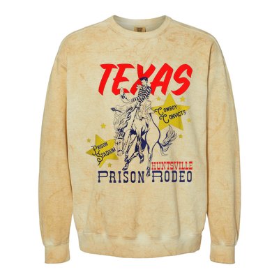 Texas Prison Rodeo Cowboy Western Colorblast Crewneck Sweatshirt