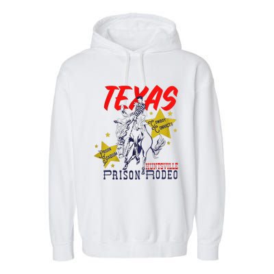 Texas Prison Rodeo Cowboy Western Garment-Dyed Fleece Hoodie