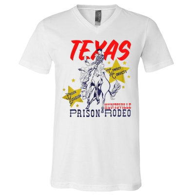 Texas Prison Rodeo Cowboy Western V-Neck T-Shirt