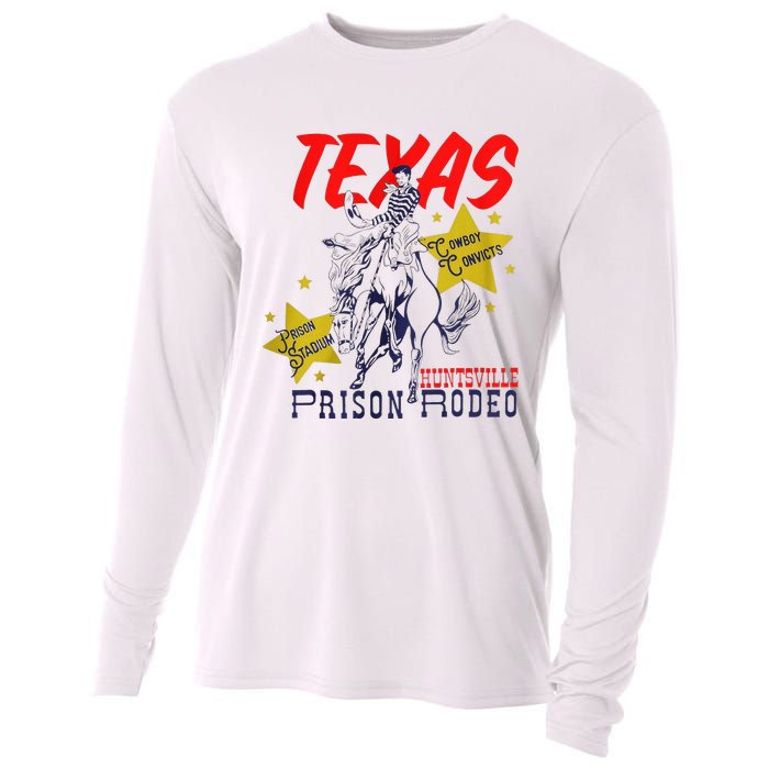 Texas Prison Rodeo Cowboy Western Cooling Performance Long Sleeve Crew