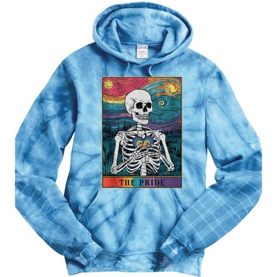 The Pride Retro Hearts Skeletons Lgbtq Month 70s Tie Dye Hoodie