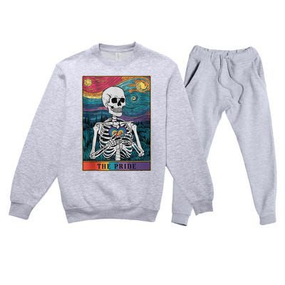 The Pride Retro Hearts Skeletons Lgbtq Month 70s Premium Crewneck Sweatsuit Set