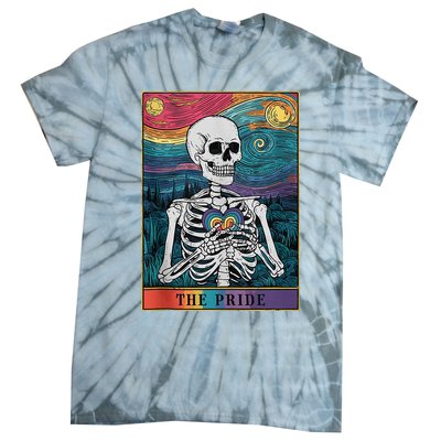 The Pride Retro Hearts Skeletons Lgbtq Month 70s Tie-Dye T-Shirt