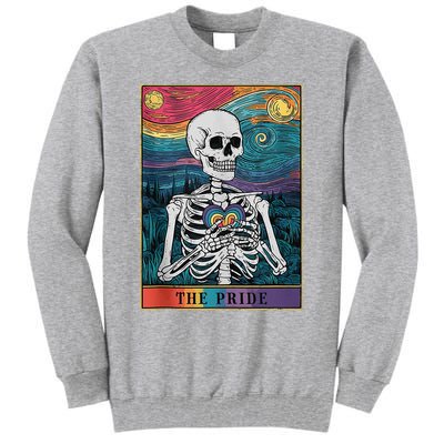 The Pride Retro Hearts Skeletons Lgbtq Month 70s Tall Sweatshirt