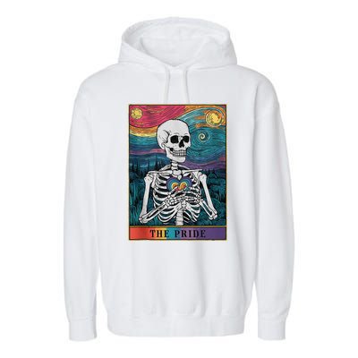 The Pride Retro Hearts Skeletons Lgbtq Month 70s Garment-Dyed Fleece Hoodie