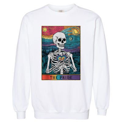 The Pride Retro Hearts Skeletons Lgbtq Month 70s Garment-Dyed Sweatshirt