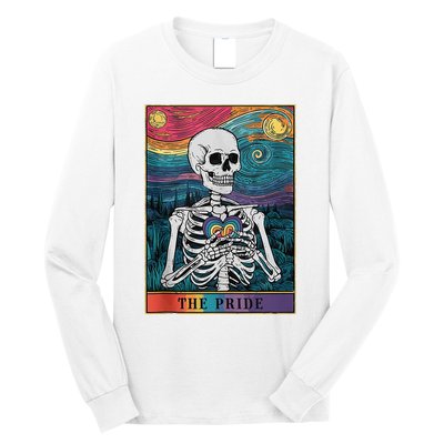 The Pride Retro Hearts Skeletons Lgbtq Month 70s Long Sleeve Shirt