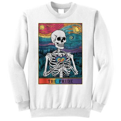 The Pride Retro Hearts Skeletons Lgbtq Month 70s Sweatshirt