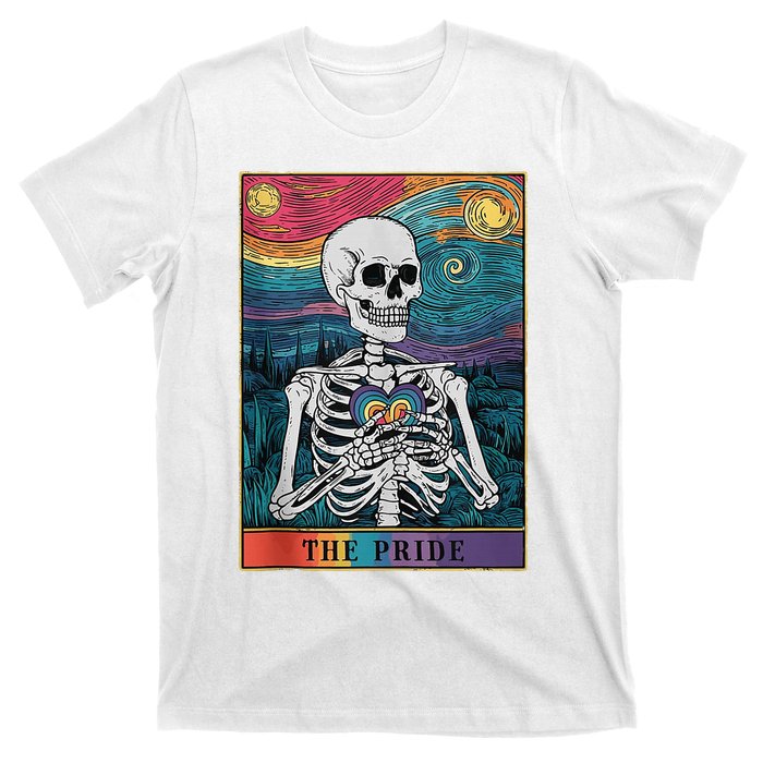 The Pride Retro Hearts Skeletons Lgbtq Month 70s T-Shirt