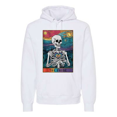 The Pride Retro Hearts Skeletons Lgbtq Month 70s Premium Hoodie