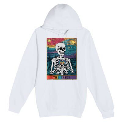 The Pride Retro Hearts Skeletons Lgbtq Month 70s Premium Pullover Hoodie