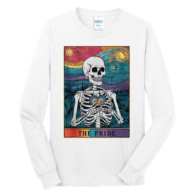 The Pride Retro Hearts Skeletons Lgbtq Month 70s Tall Long Sleeve T-Shirt