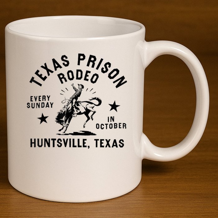 Texas Prison Rodeo Sunday In October Huntsville Texas 11oz C Handle Ceramic Mug