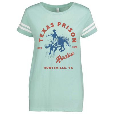 Texas Prison Rodeo Cowboy Western Enza Ladies Jersey Football T-Shirt