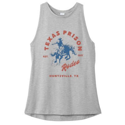 Texas Prison Rodeo Cowboy Western Ladies PosiCharge Tri-Blend Wicking Tank