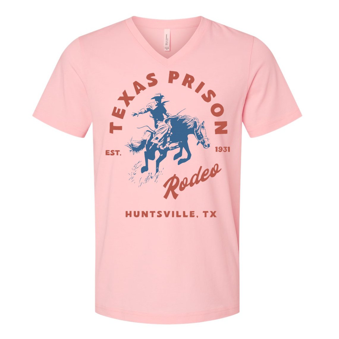Texas Prison Rodeo Cowboy Western V-Neck T-Shirt