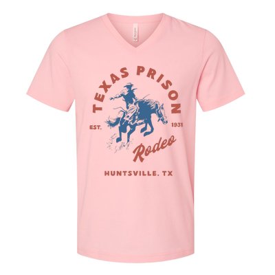 Texas Prison Rodeo Cowboy Western V-Neck T-Shirt