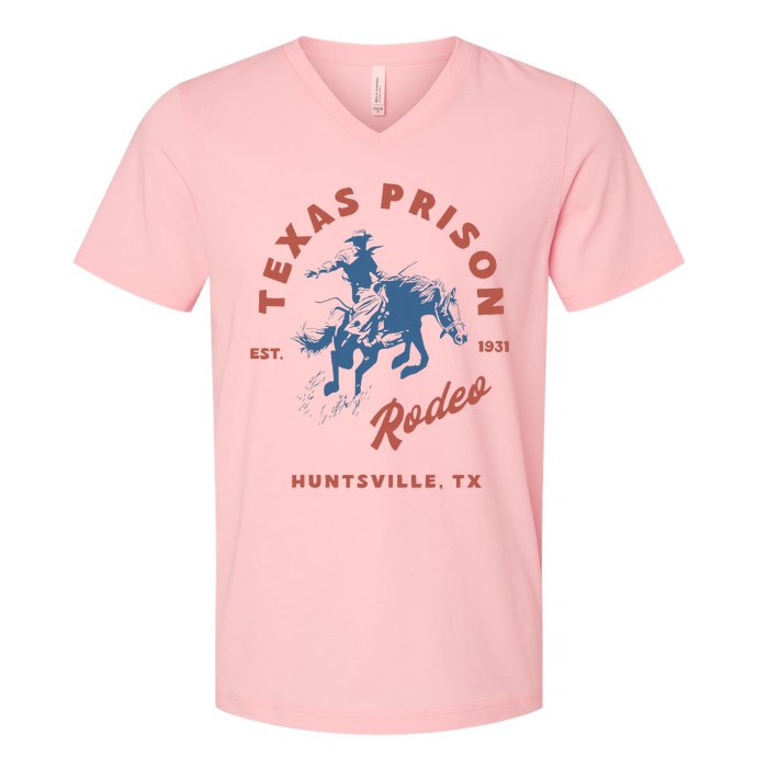 Texas Prison Rodeo Cowboy Western V-Neck T-Shirt