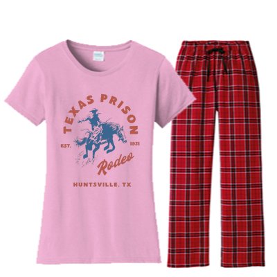 Texas Prison Rodeo Cowboy Western Women's Flannel Pajama Set